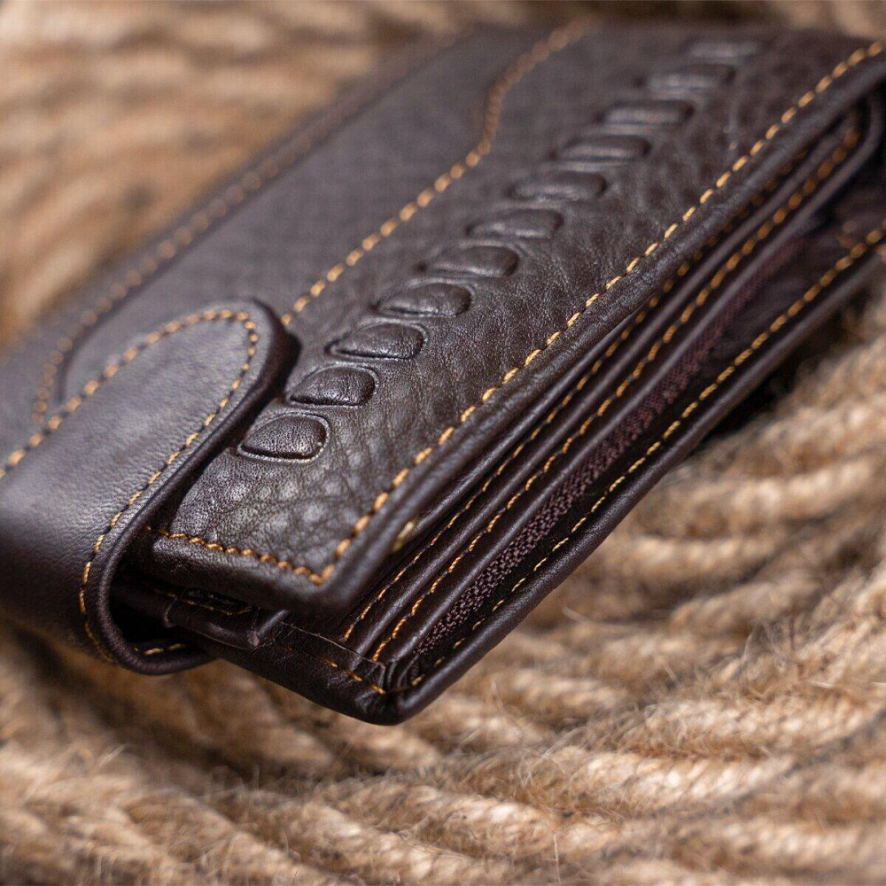 Чоловічий гаманець з тисненням 20233 Vintage Коричневий Київ - фото 7