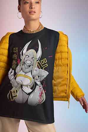 Футболка чоловіча з аніме принтом Моя геройська академія оверсайз (S/M/L) Чорний AnimeJ0997 Дніпро