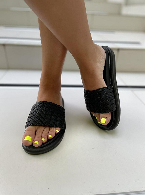 Seben Шльопанці жіночі зі штучної шкіри на плоскій підошві чорні Seben T115-1 р. 36-41 Коломыя - изображение 5