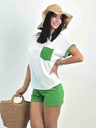 Стильний костюм з шортами "Florence" оптом | Розпродаж моделі Зелений, 48 Київ