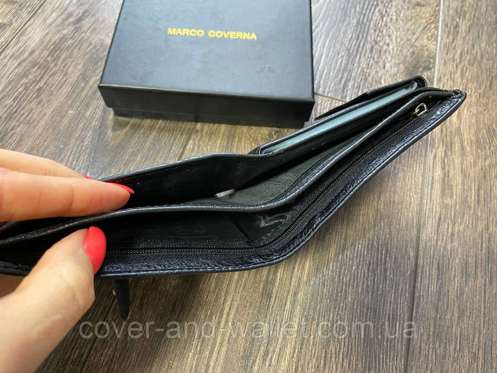 Мужской кожаный портмоне с визитницей на кнопке Marco Coverna M 111 Киев - изображение 6