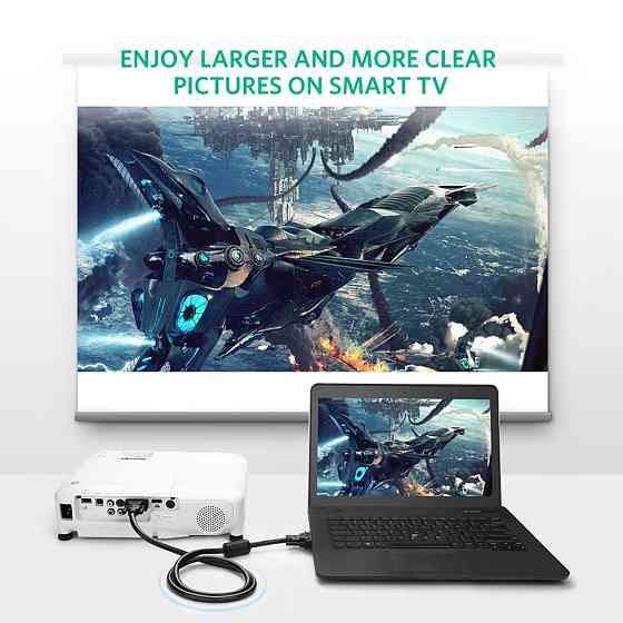 VGA кабель Ugreen 15-pin 1080p 11673 (Чорний, 1м) Николаев