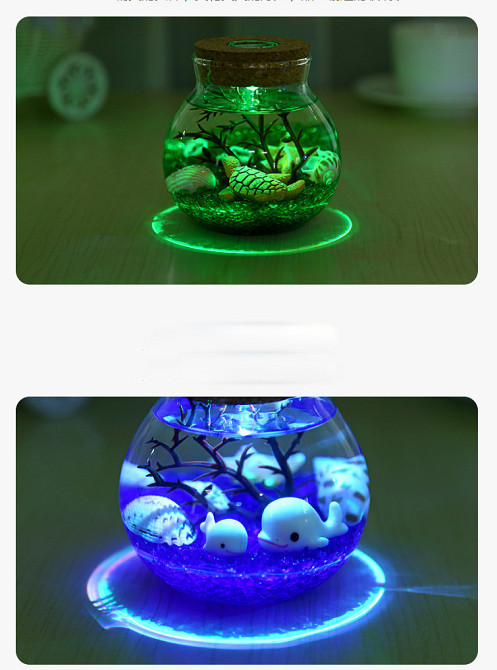 Аквариум в банке с пультом, ночник, романтическая светящаяся бутылка, подарочный сделай сам МУЛЬТИЦВЕТ Кременчуг - изображение 7