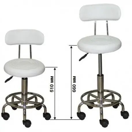 Стул косметолога со спинко.  Білий Червоний Київ