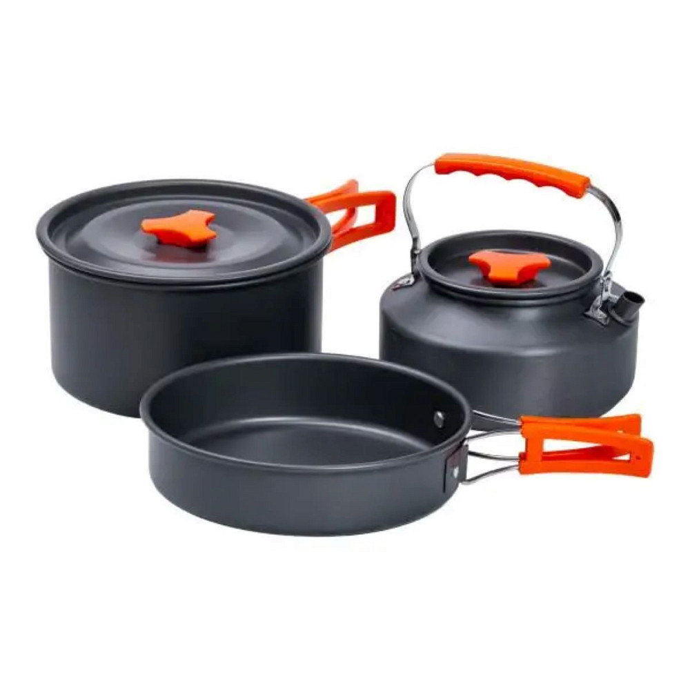 Lugi Набір туристичного посуду в сумці для походу та кемпінгу: каструля, сковорода, чайник HP39 Коломия - фото 1