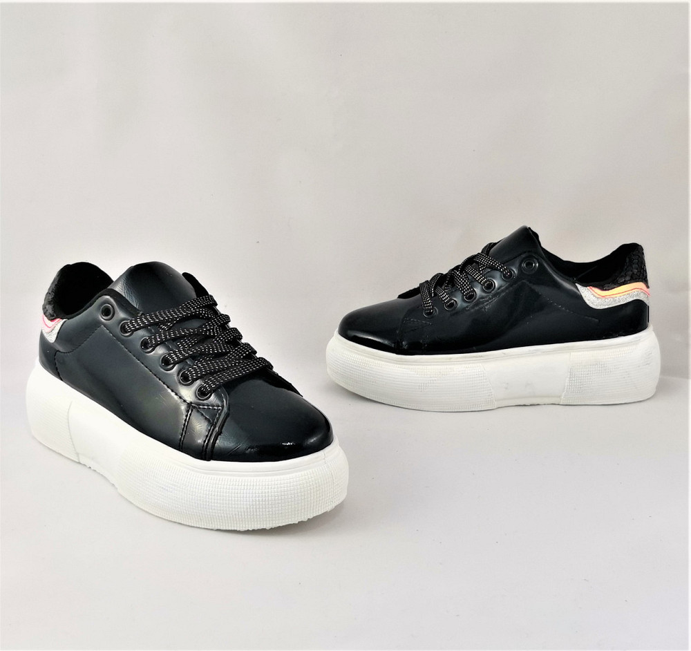 .Жіночі Кросівки на Танкетці Чорні Сліпони Мокасини на Платформі (розміри: 38) - 09-1 Дніпро - фото 6