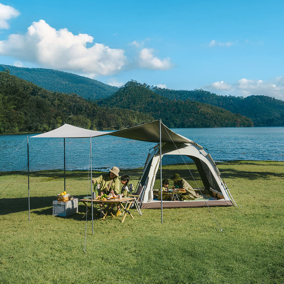 Палатка трехместная автоматическая с тентом Naturehike Ango CNK2550WS010, L, серая Киев - изображение 4