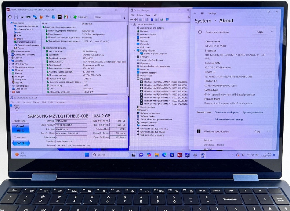 Samsung Galaxy Book Pro 360 i7‐1165G7 16GB RAM 1TB SSD Гарантия. Харьков - изображение 5