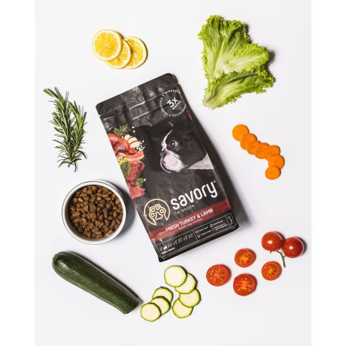 Корм сухой Savory Small Breed rich in Fresh Turkey and Lamb для взрослых собак малых пород до 10 кг со свежим ягненком и инд Киев - изображение 7