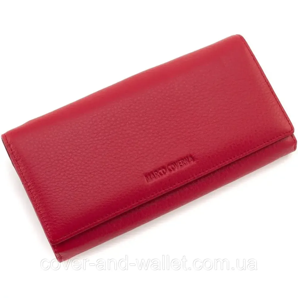 Елітний жіночий гаманець із натуральної шкіри червоного кольору Marco Coverna W001 Red Київ - фото 3