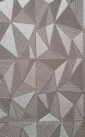 Шпалери вінілові на флізеліні AdaWall Omega1.06х10 геометрія 3д коричневі золотисті 23204-4 Київ