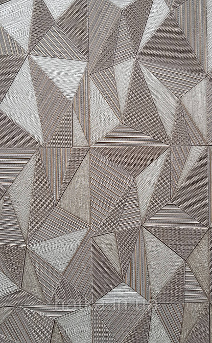 Шпалери вінілові на флізеліні AdaWall Omega1.06х10 геометрія 3д коричневі золотисті 23204-4 Київ - фото 1