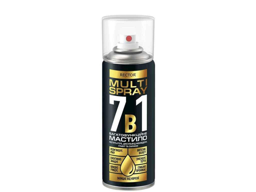 Універсальне мастило MULTI SPRAY 7 в 1 200мл ТМ RECTOR Київ - фото 1