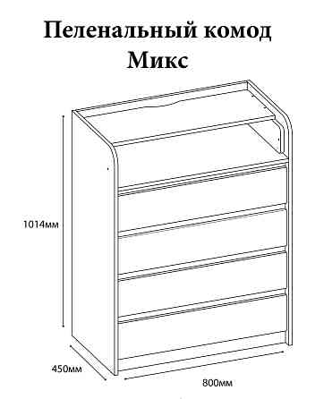 Комод пеленальний Еверест 80х45х101 німфея альба (телескопи) (DTM-2469) Дніпро
