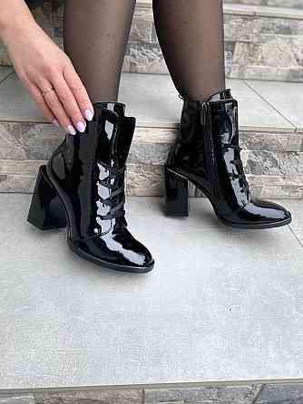 Черевики жіночі ARLEN чорні шкіра лакована каблук 9см 36р.37р. (БН-9556/1380) Коломия