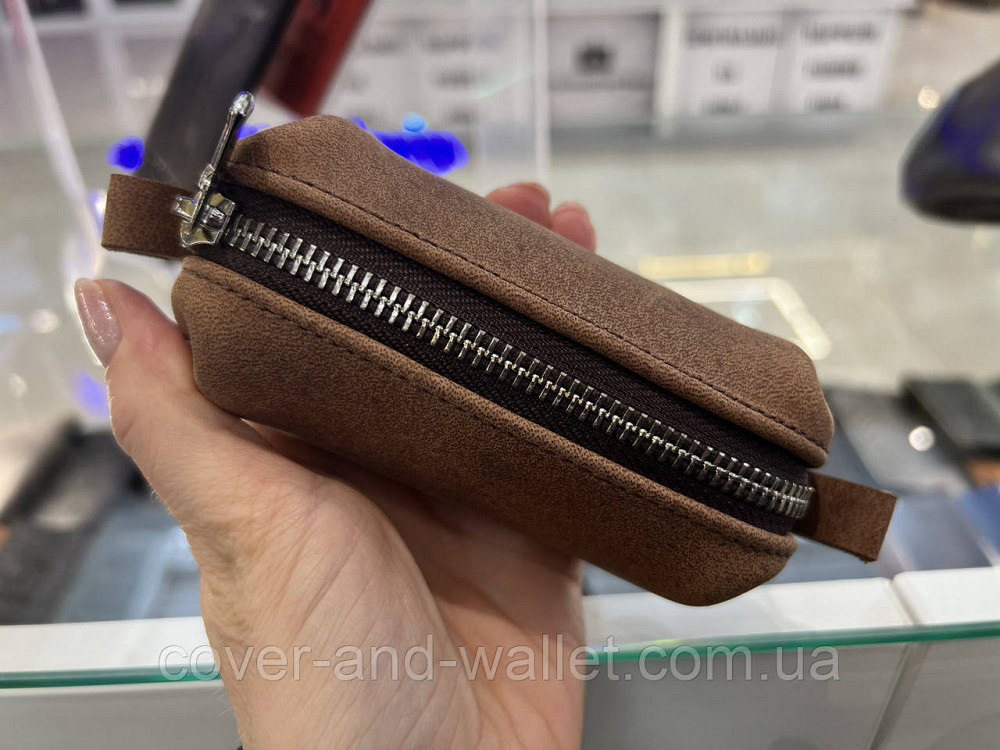 Містка ключниця на блискавці невеликого розміру з вінтажної шкіри PS Leather Київ - фото 7