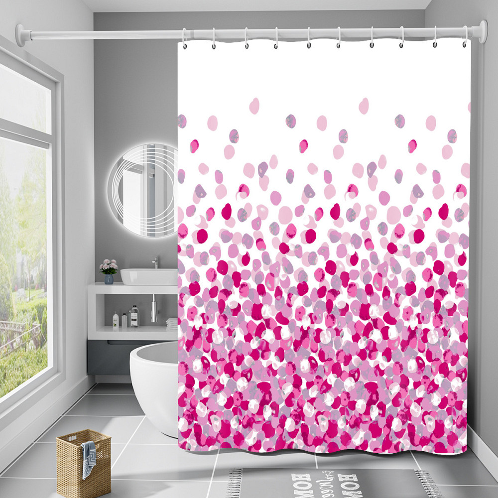 Шторка для ванны из полиэстера водонепроницаемая Bathlux 180x180 см с кольцами, занавеска для ванной комнаты Каменец-Подольский - изображение 1