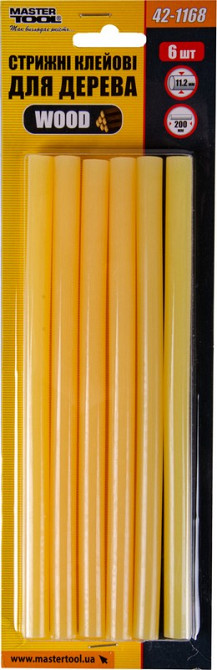 Стрижні клейові MASTERTOOL WOOD 11.2х200 мм 6 шт для дерева 42-1168 Коломия - фото 2