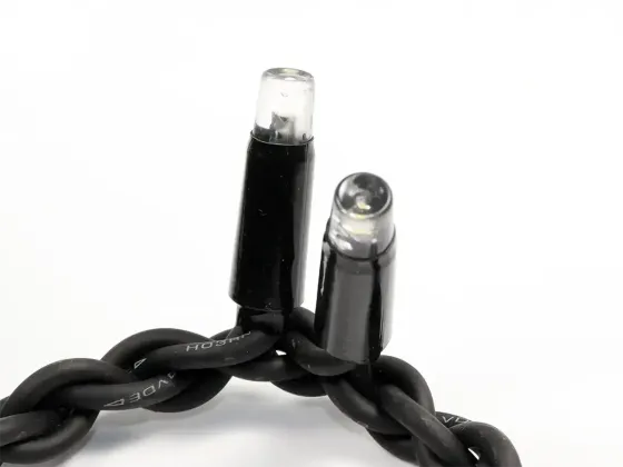 Гірлянда Дощ чорний провід 3,3мм з вилкою прозора циліндрична лампа вулична 200LED (білий) 200-SHORT-CURTAIN-W-2N Одеса