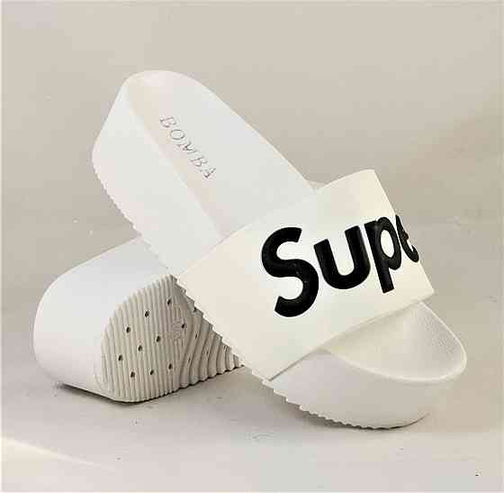 Шльопанці Тапочки Білі Сланці на Танкетці Жіночі (розміри: 36,37,38,39,40,41) — 11-2 Дніпро