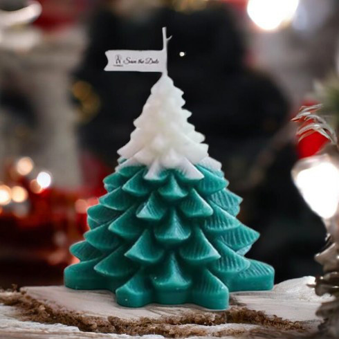 Свічка "Ялинка" ручної роботи в темно-зеленому кольорі Кам'янець-Подільський - фото 1