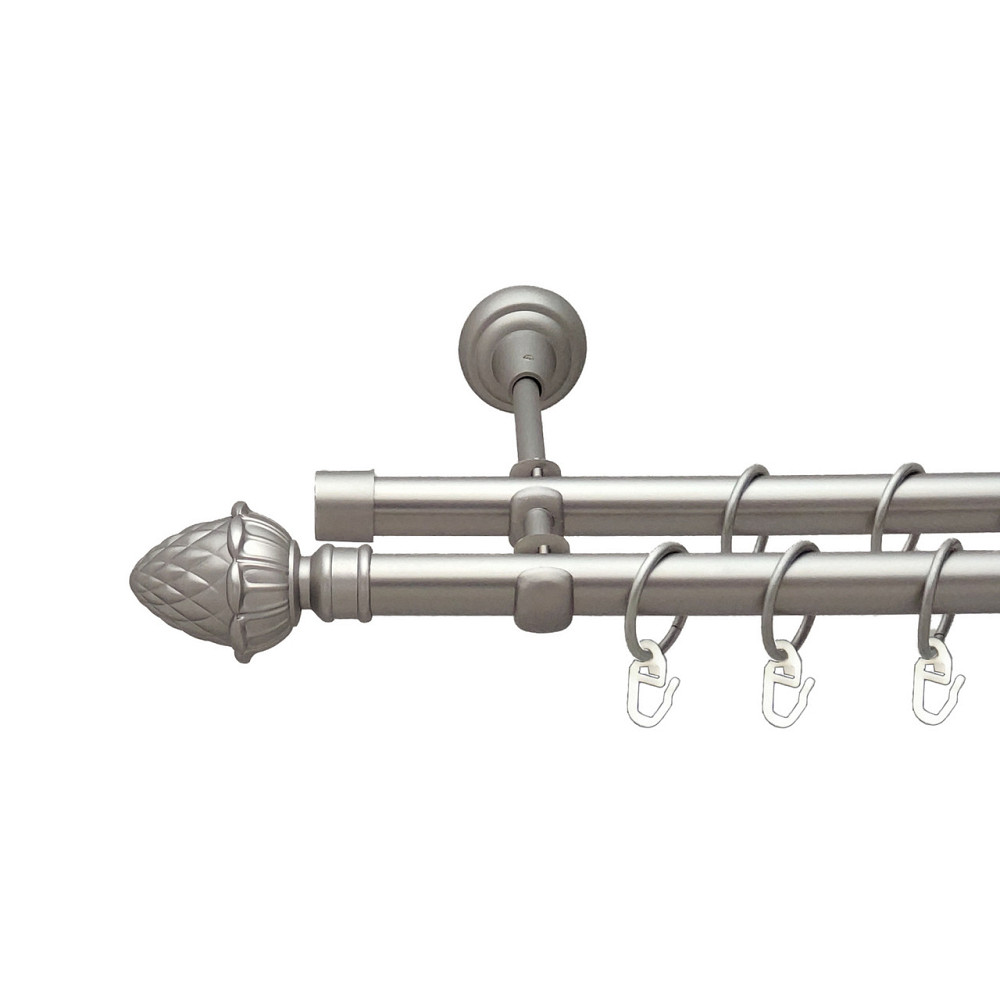 Карниз Orvit Цинара металевий дворядний відкритий Сатин 19\19 мм 240 см (6308132) Львов - изображение 1