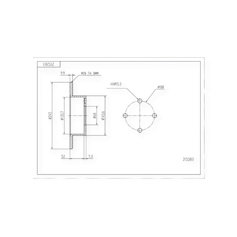 Диск Audi 80 B3, B4, 100 C3 задний (d245x10mm) тормозной Мукачево - изображение 1