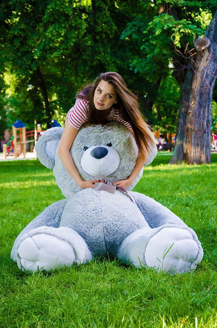 М'яка  іграшка подарунок на 8 березня плюшевий ведмедик Томии 180 см Сірий Тернопіль - фото 4