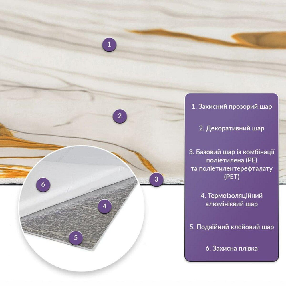 Самоклеящаяся стеновая PET плитка в рулоне 600х3000х2мм SW-00002635 Киев - изображение 2