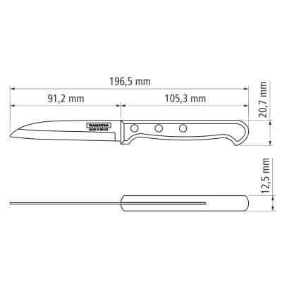 Кухонный нож Tramontina Polywood Vegetable 76 мм Червоне Дерево (21121/173) Винница