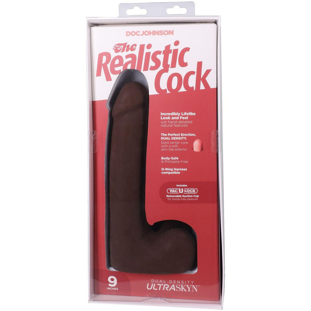 Фалоімітатор Doc Johnson The Realistic Cock ULTRASKYN - 9 Inch with Balls Chocolate Sex Aura Київ - фото 9