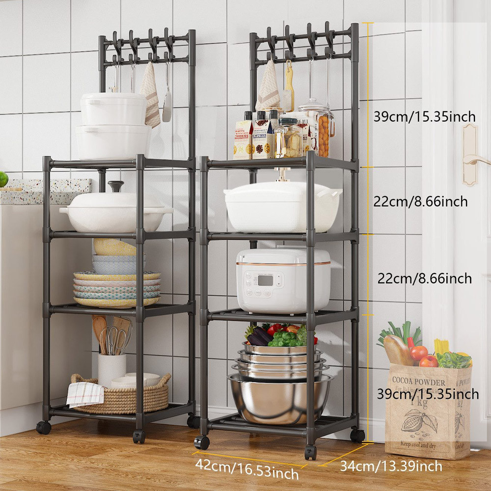 Кухонний стелаж на колесах,4 полиці,130х42х34см SBR Київ - фото 8