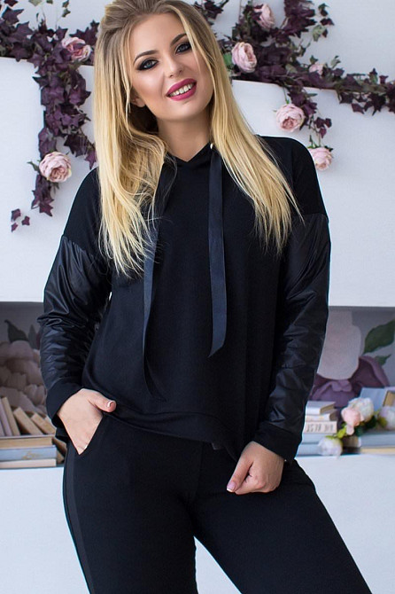 Жіночий трикотажний спортивний костюм “Mystery" оптом | Батал | Розпродаж моделі Київ - фото 10