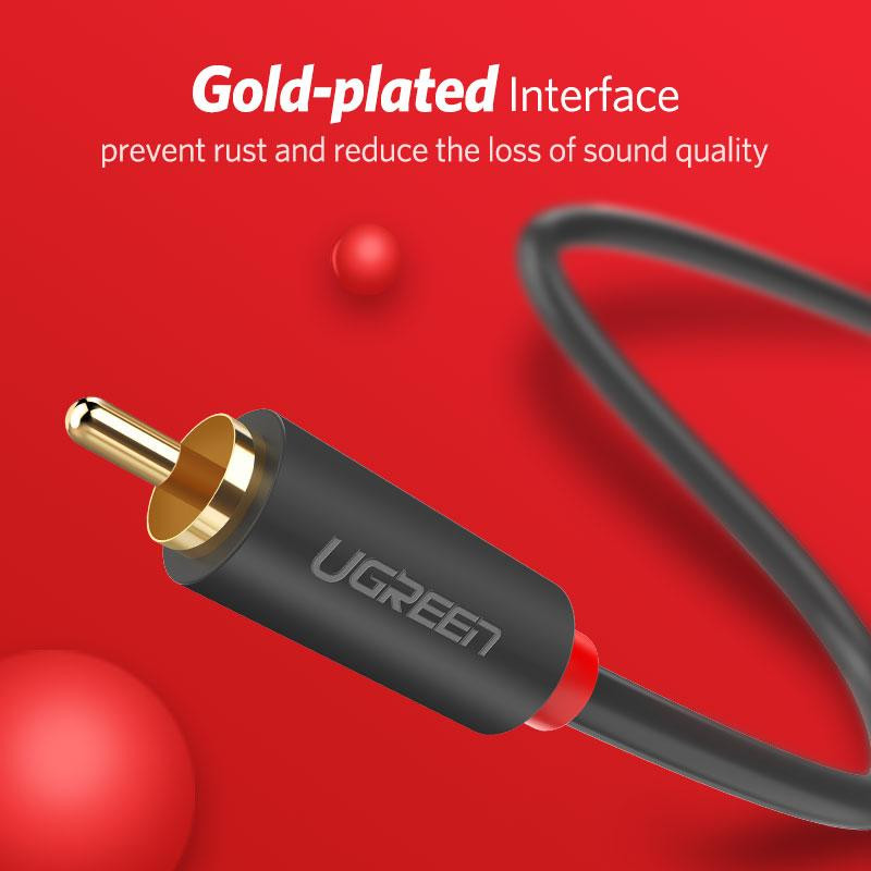 Межкомпонентный аудио кабель Ugreen AV104 2RCA to 2RCA Audio Cable 10518 (Черный, 2м) Николаев - изображение 7