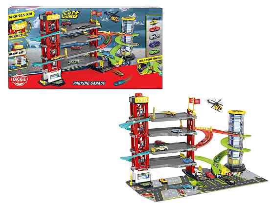 Дитячий ігровий набір Dickie Toys Паркінг 4 поверхи, ліфт, 4 авто та гелікоптер (3339000) Київ