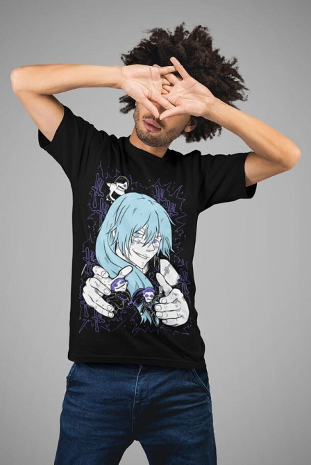 Футболка для хлопчика з аніме принтом Магічна битва оверсайз (зріст від 165 до 180) Чорний AnimeJ0869m Дніпро - фото 3