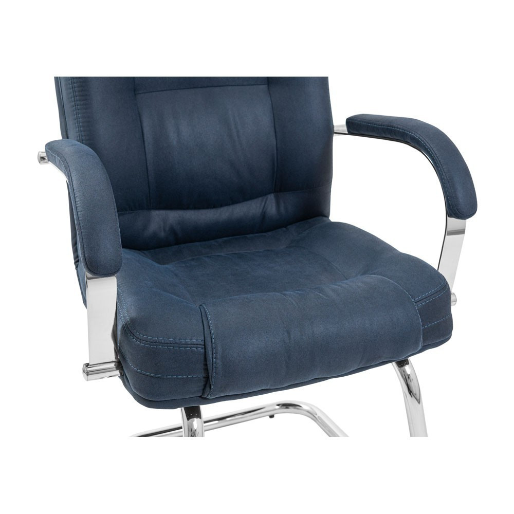 Офісне Конференційне Крісло Alberto Antares Nevi з вишивкою CF Хром Синій Київ - фото 5