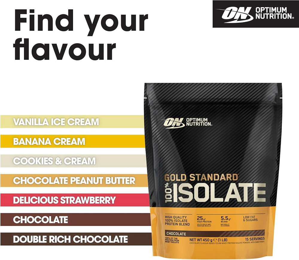 Протеїн Optimum Nutrition Gold Standard 100% Isolate 450 г, Chocolate Луцьк - фото 3