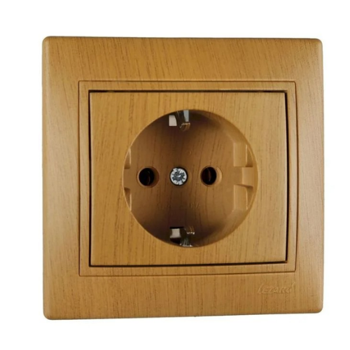 MIRA дуб класичний матовий Розетка внутрішня із заземленням Лезард Житомир - фото 1