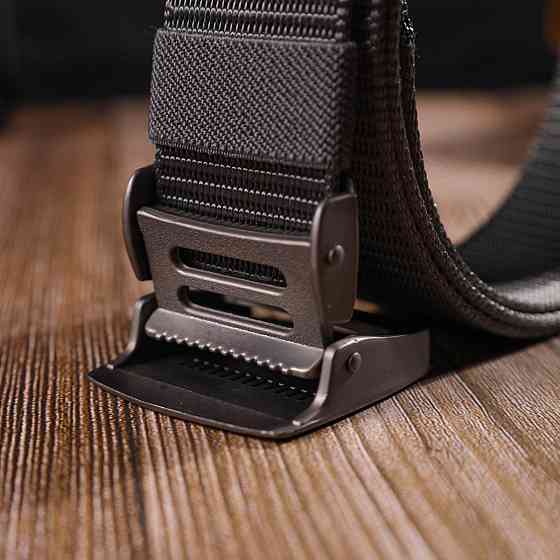 Практичний чоловічий ремінь з металевою пряжкою з текстилю Сірий (Vintage) Київ