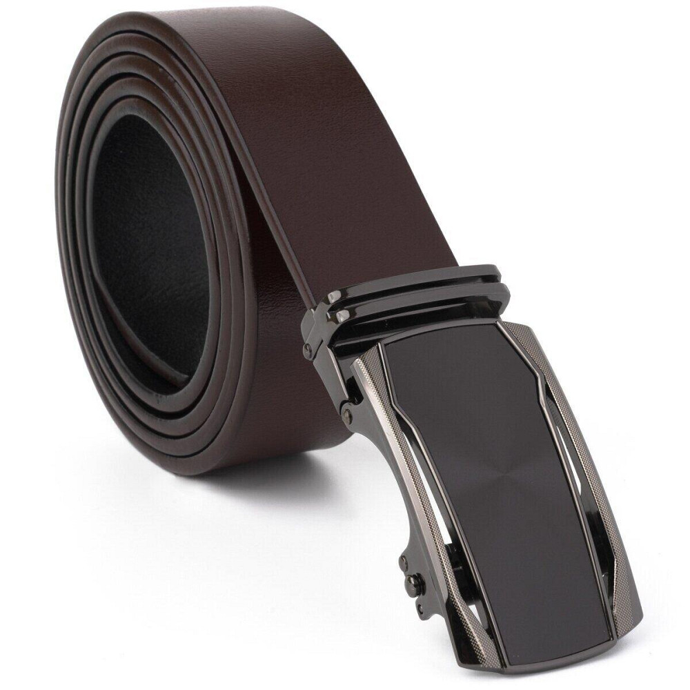 Ремень мужской c матовой вставкой на пряжке Vintage 20278 Коричневый Киев - изображение 3