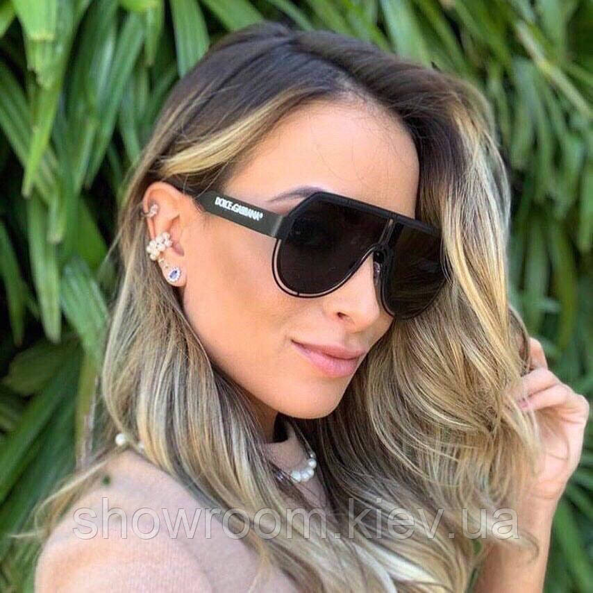 Женские брендовые солнцезащитные очки маска (1109) grey Киев - изображение 2
