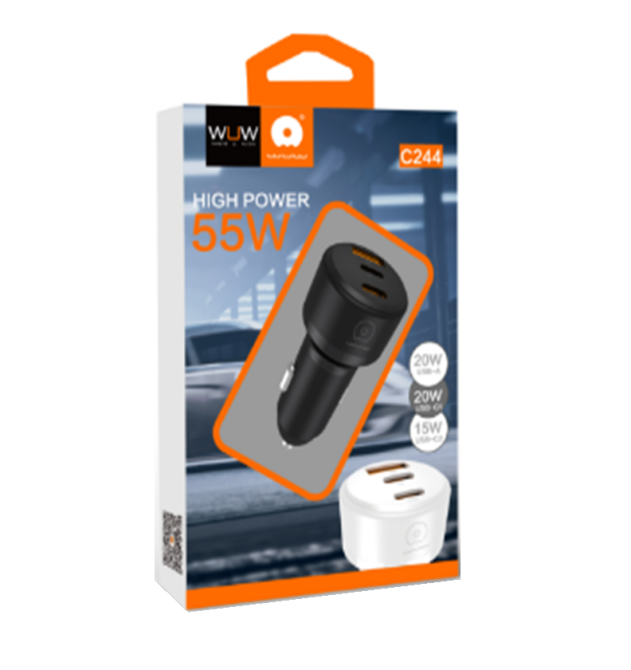 Автомобільний зарядний пристрій WUW-C244 USB20W+PD20W+PD15W black Одеса - фото 2