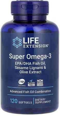 Омега 3 Super Omega 3 EPA DHA Fish Oil Sesame Lignans Olive Extract 120 softgels Київ