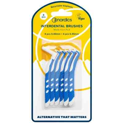 Щітки для міжзубних проміжків Nordics L-подібні 4 x 0.40 мм + 4 x 0.45 мм (3800500324494) Вінниця