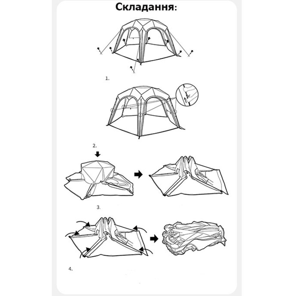 Тент для кемпінгу Naturehike CNK230WS014, 4.6 м * 4,0 м, бежевий Київ - фото 3