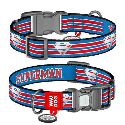 Ошейник для животных WAUDOG Nylon с QR паспортом "Супермен Ретро", пластиковый фастекс, L (282-1082) Винница - изображение 1