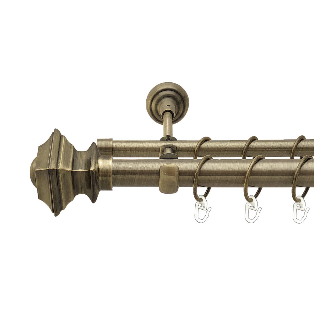 Карниз Orvit Борджеза металевий дворядний відкритий Антик 25\16 мм 240 см (4290706) Львів - фото 1