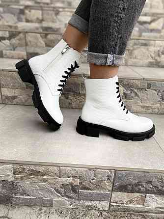 Черевики жіночі GREMMY білий дракон натуральна шкіра висота 13 см розмір 38 (4176) Коломия