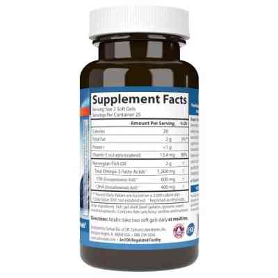 Жирні кислоти Carlson Супер Омега-3, 1200 мг, Super Omega-3, 50 желатинових капсул (CL1520) Вінниця